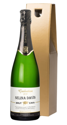 Graduation Cava in a Gold Gift Box