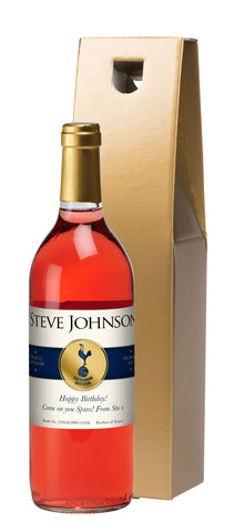 French AC Spurs Blue Band Rosé Wine in a Gold Box
