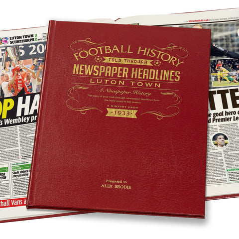 Luton Town Newspaper Book - Leather Red Cover