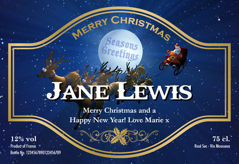 Santa Labels for Sparkling Rosé Wine (Pack of 12)