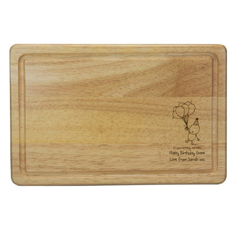 Chilli & Bubble's Birthday Rectangle Wooden Chopping Board
