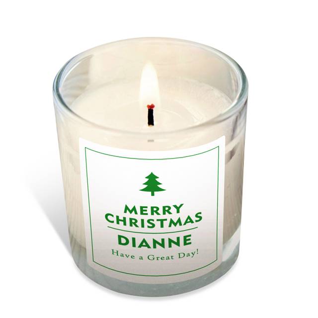 Personalised Christmas Tree Rose Scented Candle
