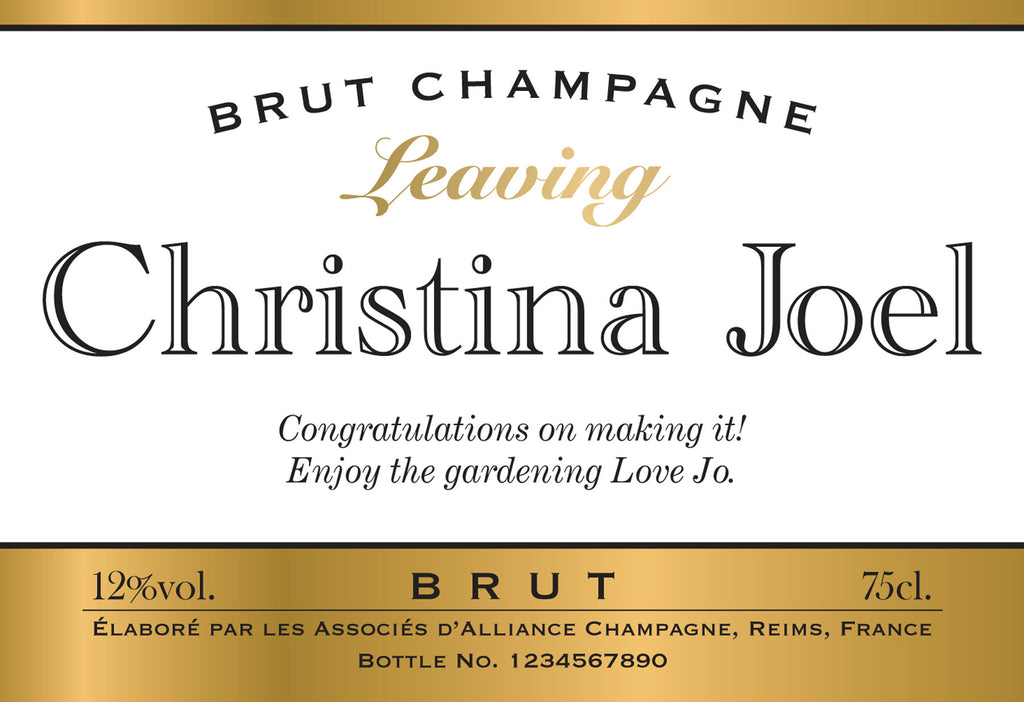 Leaving Gift Labels for Champagne