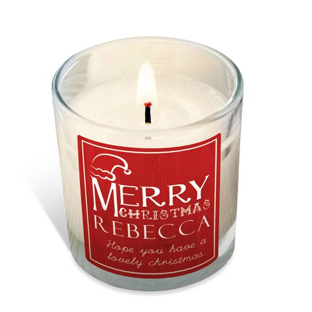 Personalised Merry Christmas Vanilla Scented Candle