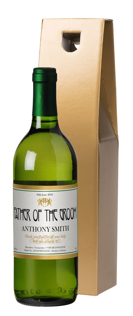 French AC Gold Frame Wedding White Wine in a Gold Box