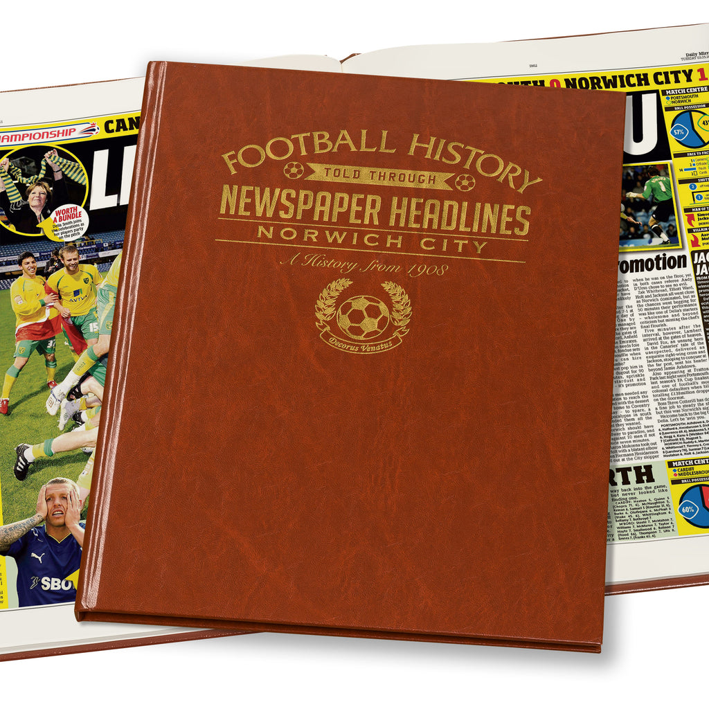 Norwich Newspaper Book - Brown Leatherette (Colour Pages)