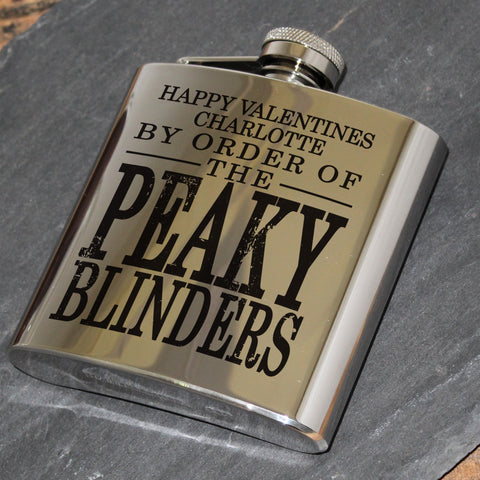 Peaky Blinders 'Happy Valentines' Printed 6oz Hip Flask