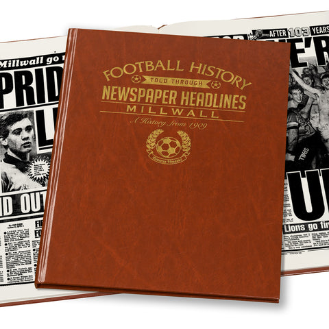 Millwall Newspaper Book - Brown Leatherette