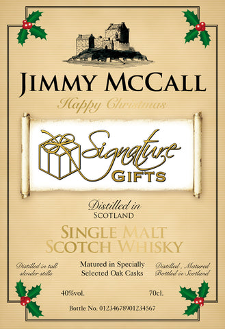 Corporate Christmas Labels for Single Malt Whisky