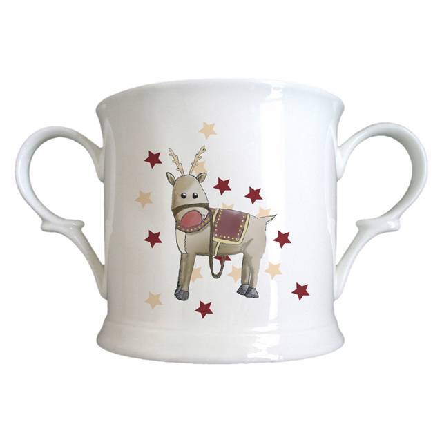 Reindeer & Snowflake Bone China Loving Cup