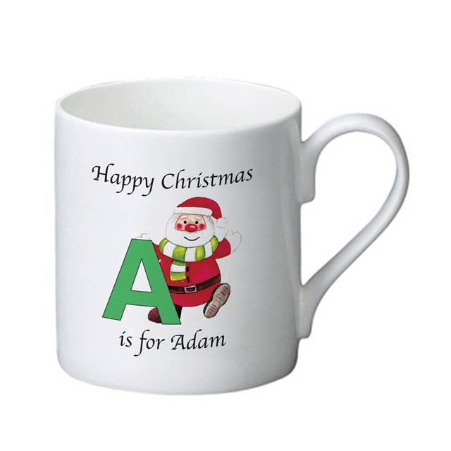 Initial Santa Bone China Mug