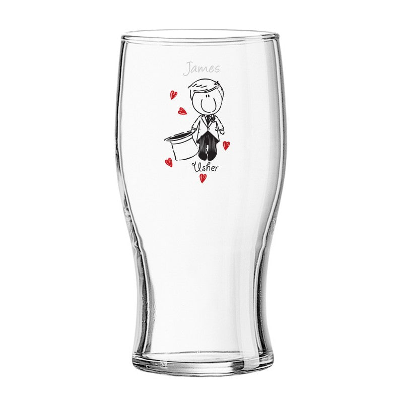 Graffiti Wedding Character Tulip Pint Glass