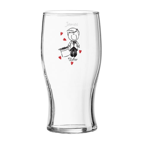 Graffiti Wedding Character Tulip Pint Glass