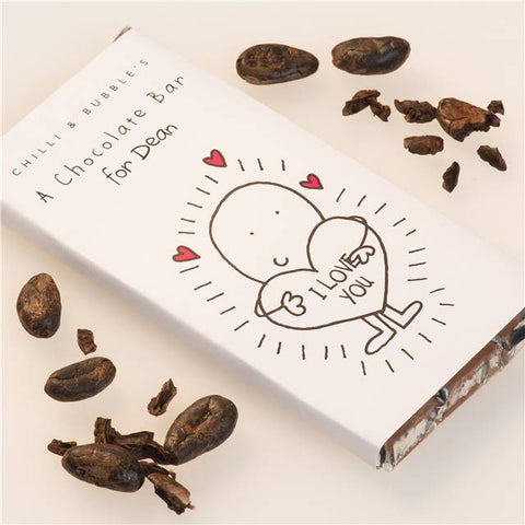 Personalised Chilli and Bubbles Chocolate Bar