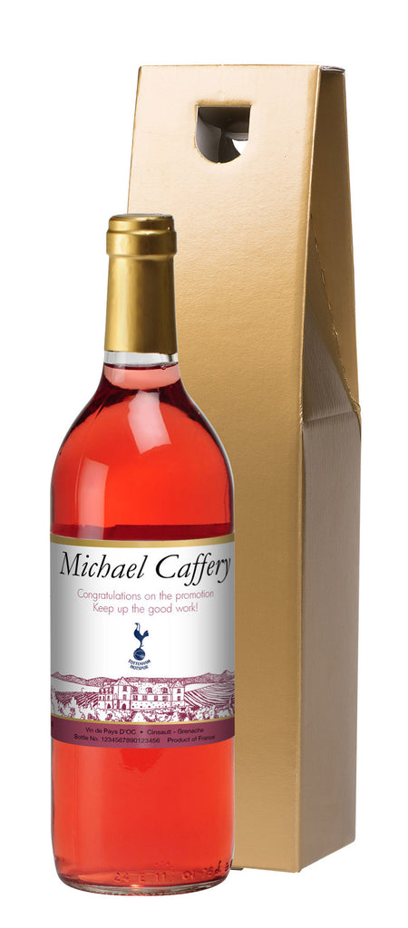 French VdP Spurs Vineyard Rosé Wine in a Gold Gift box