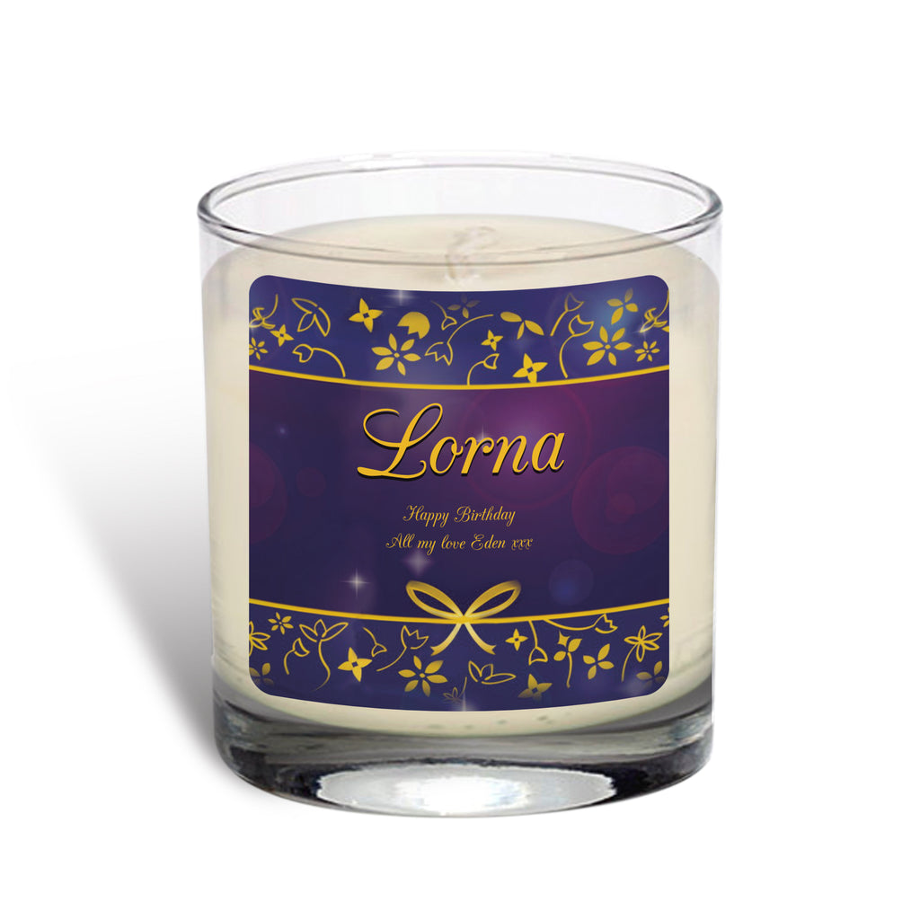 Personalised Ornate Design Rose Scented Candle