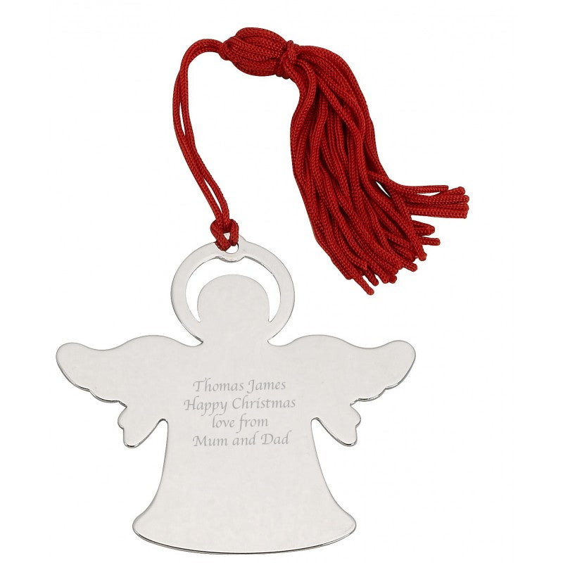Personalised Nickel Plate Angel Tree Decoration