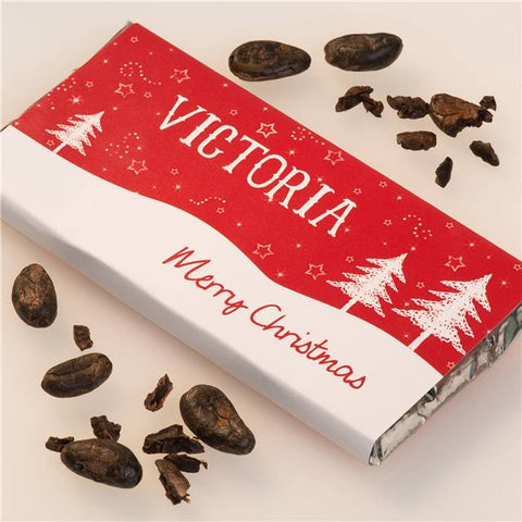 Personalised Christmas Chocolate Bar - Snowy Trees