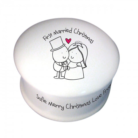 Chilli & Bubble's First Married Christmas Trinket Box
