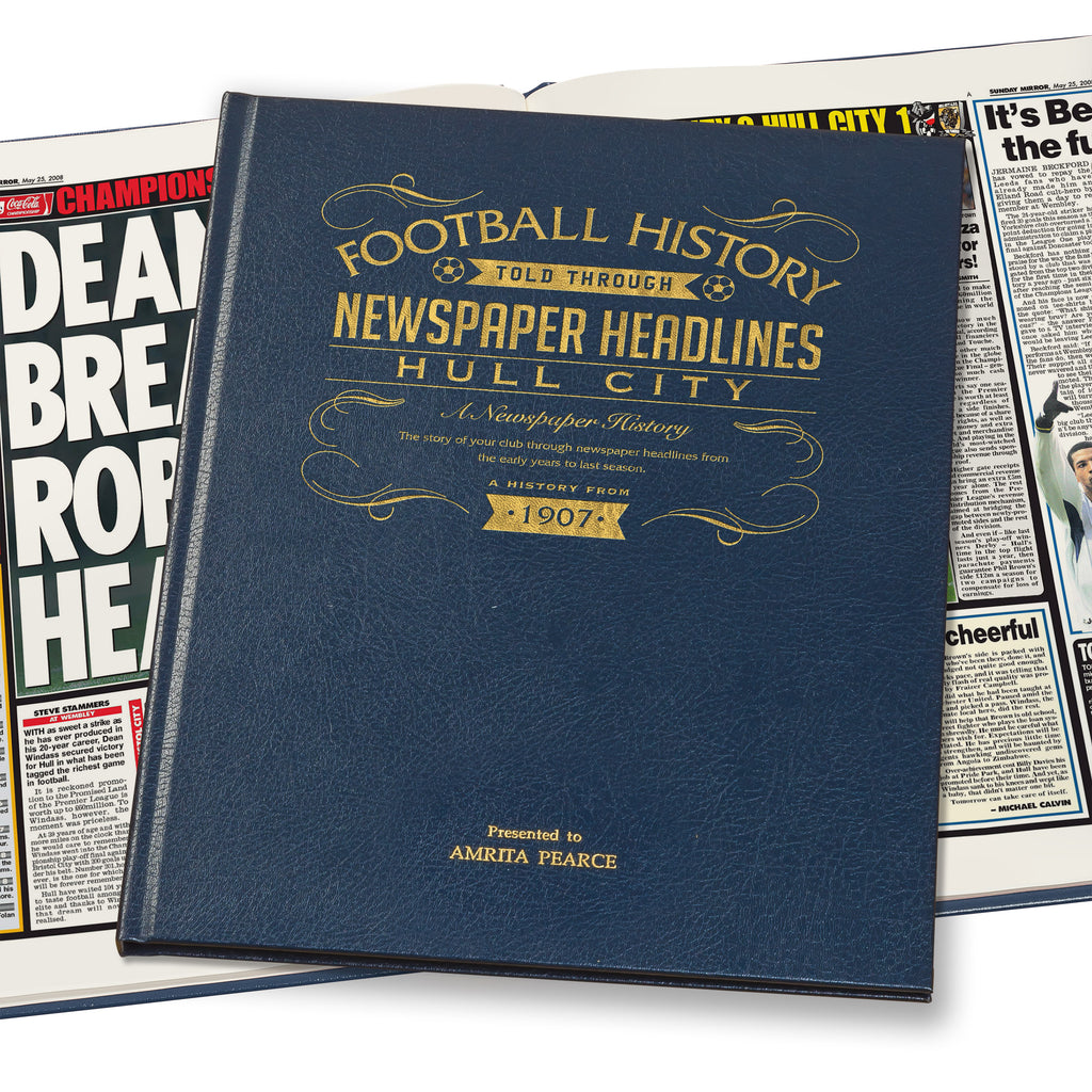 Hull Football Newspaper Book - Leather Blue Cover