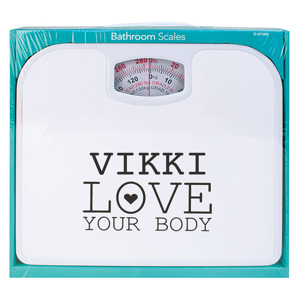 Personalised Love Your Body Bathroom Scales