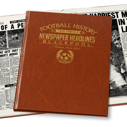 Blackpool Football Newspaper Book - Brown Leatherette