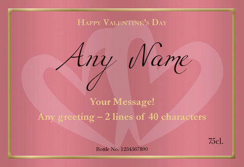 Pink Valentine Hearts Labels for Rosé Wine (Pack of 12)
