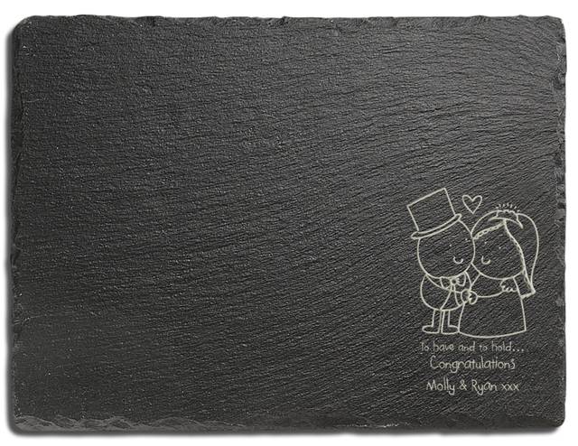 Chilli & Bubble's To Have & To Hold Rectangle slate cheese board
