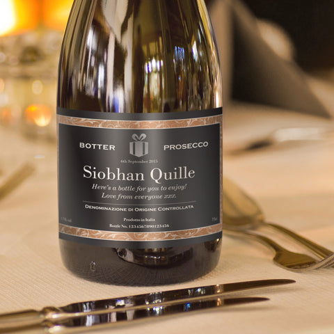 Classic Black Personalised Prosecco