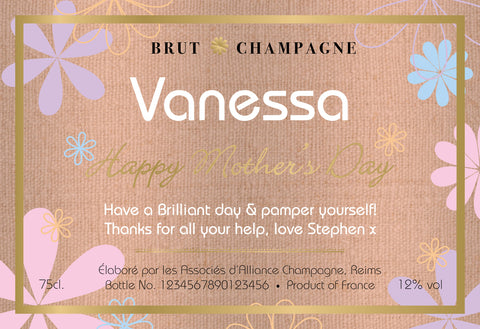 Mother's Day Flowers Champagne in a silk lined Gift Box