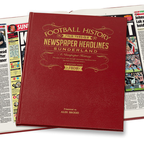 Sunderland Newspaper Book - Leather Red Cover