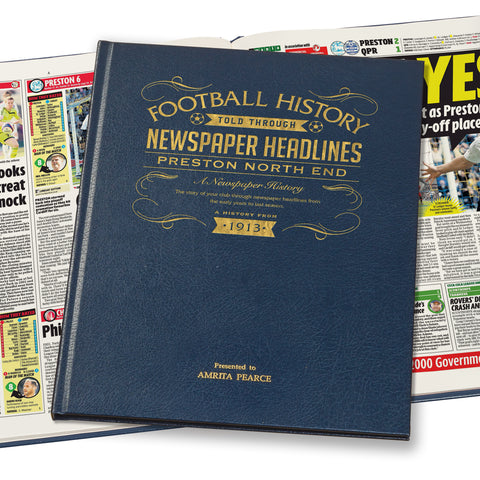 Preston Newspaper History Book - Leather Blue Cover