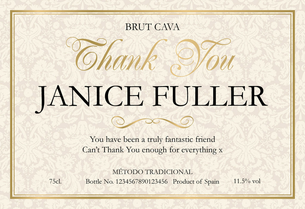 Thank You Floral Labels for Cava