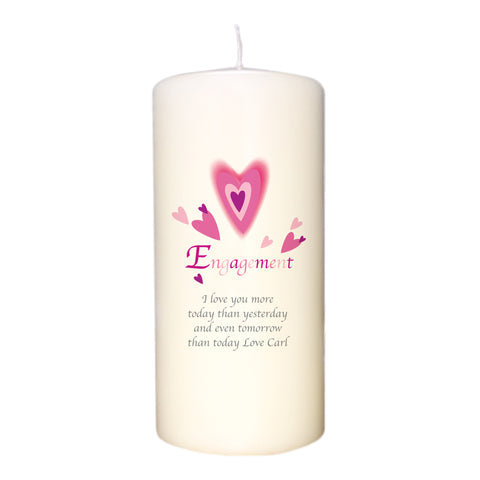 Red Hearts Engagement Candle