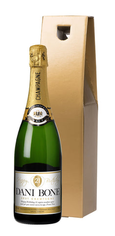 Birthday Balloon Champagne in a Gold Gift Box