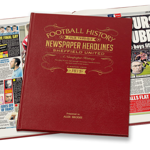 Sheffield United Newspaper Book - Leather Red Cover