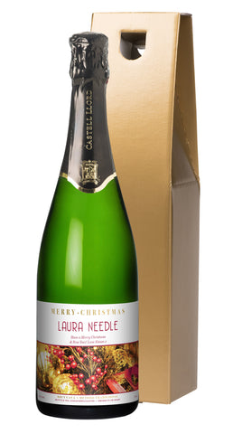 Christmas Decorations Cava in a Gold Gift Box