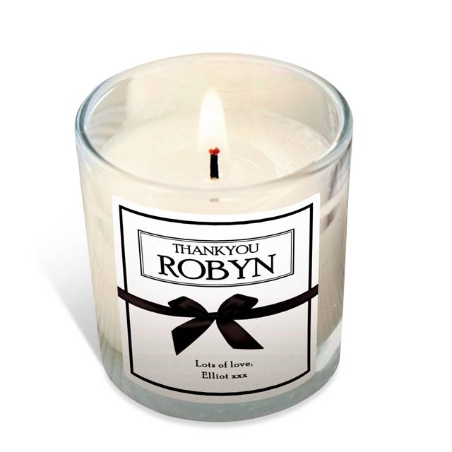 Personalised Thank You Rose Scented Candle