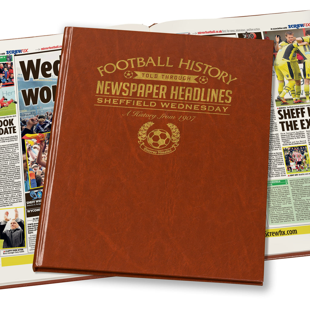 Sheffield Wednesday Newspaper Book - Brown Leatherette (Colour Pages)