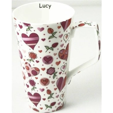 Hearts & Roses Bone China Latte Mug