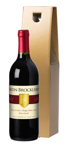 French VdP Father's Day Shield Red Wine in a Gold Box