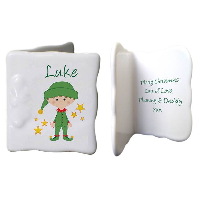 Christmas Elf Bone China Message Card