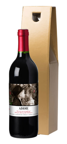 French VdP The Valentine Kiss Red Wine in a Gold Box