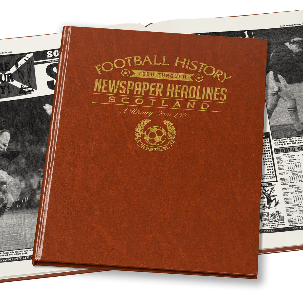 Scotland Football Newspaper Book - Brown Leatherette