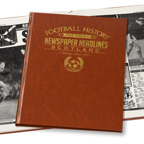 Scotland Football Newspaper Book - Brown Leatherette