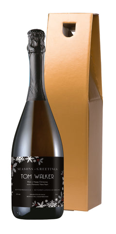 Christmas Snowflakes Prosecco in a Gold Box