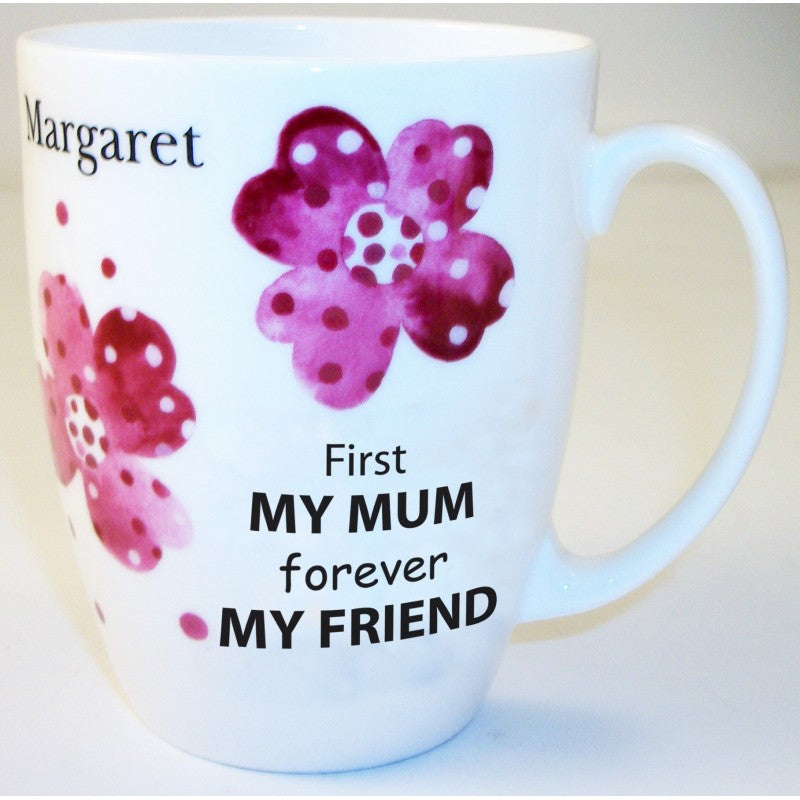 Pink Pansies Mum Bone China Conic Mug