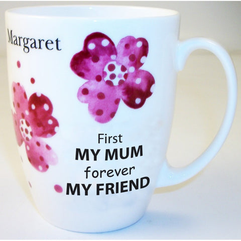 Pink Pansies Mum Bone China Conic Mug