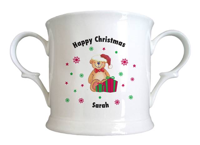 Christmas Teddy & Hat Bone China Loving Cup