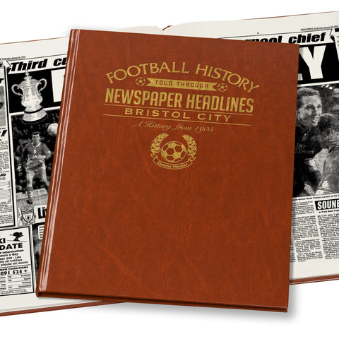 Bristol City Football Newspaper Book Brown Leatherette